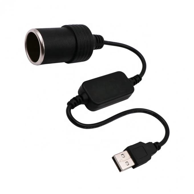 USB A αρσενικό σε 12v Συσκευή αναπτήρα τσιγάρων αυτοκινήτου Συσκευή θηλυκό καλώδιο μετατροπής ισχύος 1