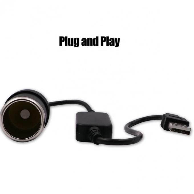 USB A αρσενικό σε 12v Συσκευή αναπτήρα τσιγάρων αυτοκινήτου Συσκευή θηλυκό καλώδιο μετατροπής ισχύος 2