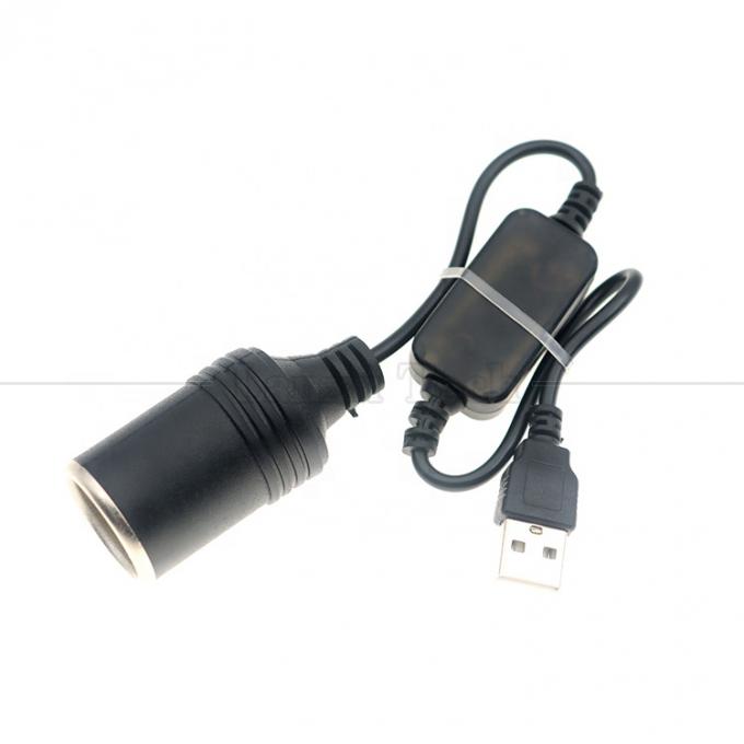 Εγκατάσταση φορτιστή USB A αρσενικό 5V έως 12V Συσκευή αυτοκινητοκινητοκινητήρα για αναπτήρα τσιγάρων Συσκευή θηλυκό καλώδιο μετατροπής 2