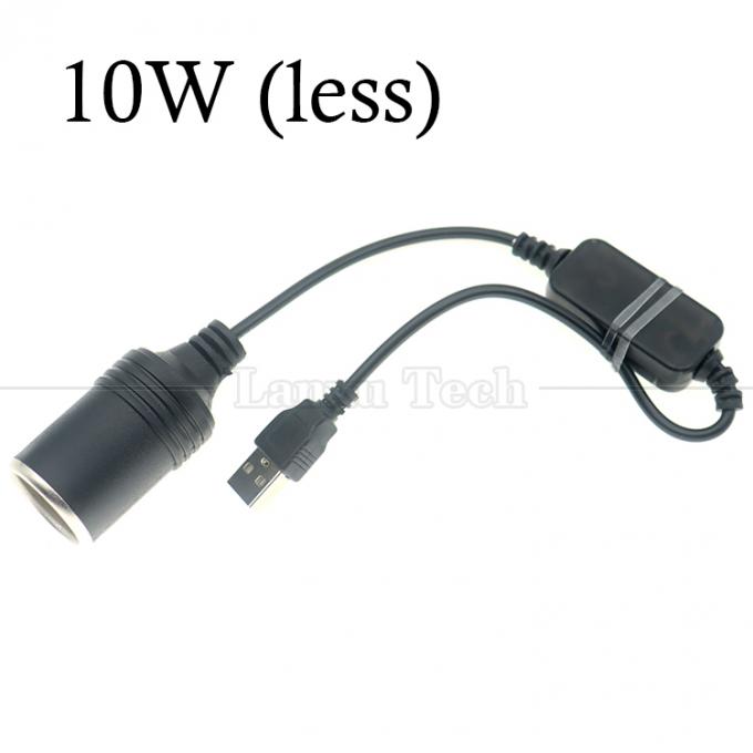 Εγκατάσταση φορτιστή USB A αρσενικό 5V έως 12V Συσκευή αυτοκινητοκινητοκινητήρα για αναπτήρα τσιγάρων Συσκευή θηλυκό καλώδιο μετατροπής 1