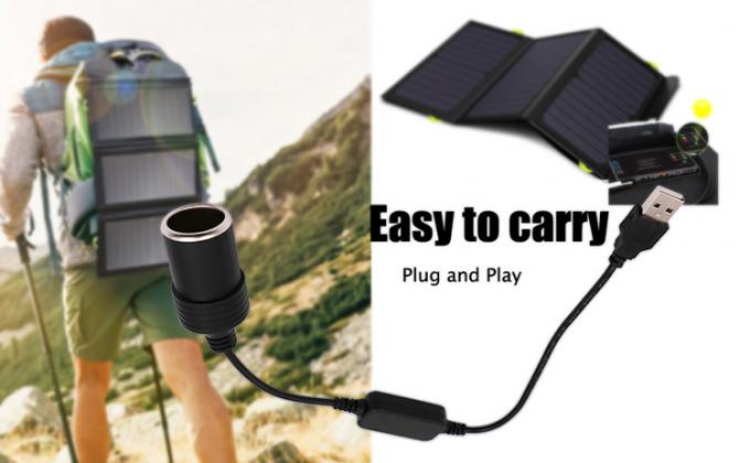 Εγκατάσταση φορτιστή USB A αρσενικό 5V έως 12V Συσκευή αυτοκινητοκινητοκινητήρα για αναπτήρα τσιγάρων Συσκευή θηλυκό καλώδιο μετατροπής 7