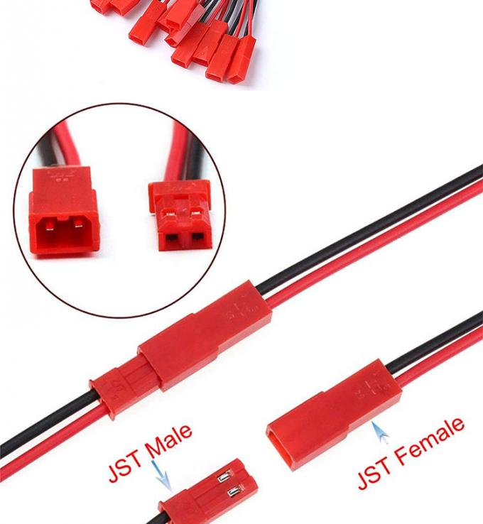 22AWG αρσενικό θηλυκό 2 PIN JST SYP RCY Plug Connector to Bare End Pigtail Wire Lead Cable Harness για μπαταρία LED Strip 1
