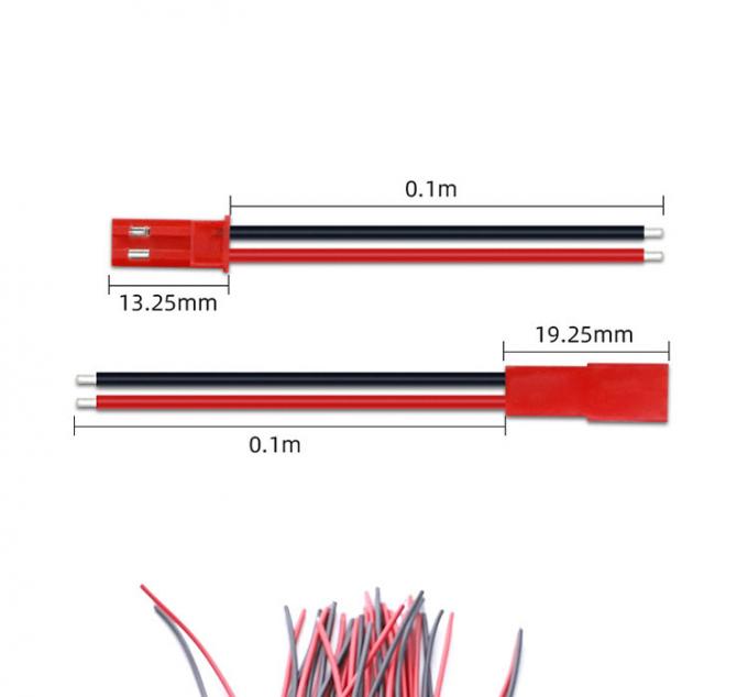 22AWG αρσενικό θηλυκό 2 PIN JST SYP RCY Plug Connector to Bare End Pigtail Wire Lead Cable Harness για μπαταρία LED Strip 3