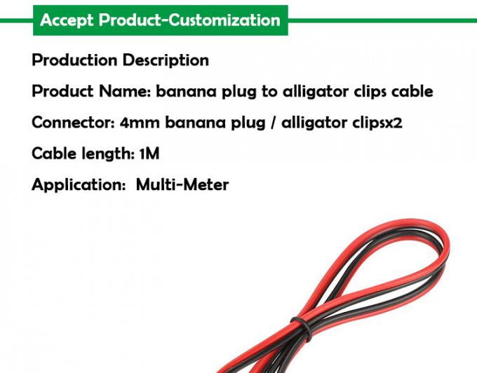 Κλιπ κροκοδείλου αλιγάτορα για μπανάνα Plug δοκιμή καλώδιο μολύβδου σύρμα για κυκλώματα πολυμέτρων 0