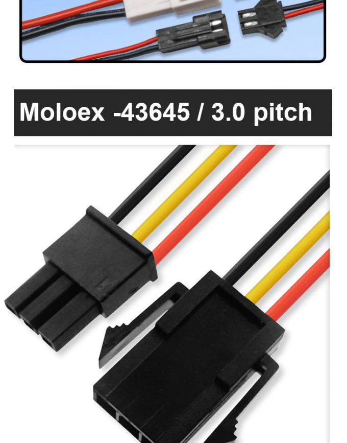 Προσαρμοσμένο OEM Factory 2 Pin 3p 4p 5p 6p 7p 8p Molex 43645 3.0mm Pitch Cable για LED 3
