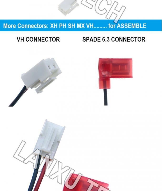 VH 2P 3.96mm Στροφή σε γωνία 90 μοίρες 6.3 Σπάγη Συνδετήρα Συγκρότημα καλωδίου 1