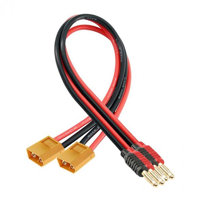 14AWG XT60 αρσενικό πλέγμα σε 4mm καλώδιο συνδετήρα μπανάνας για φορτιση μπαταρίας RC Lipo FPV Drone 1
