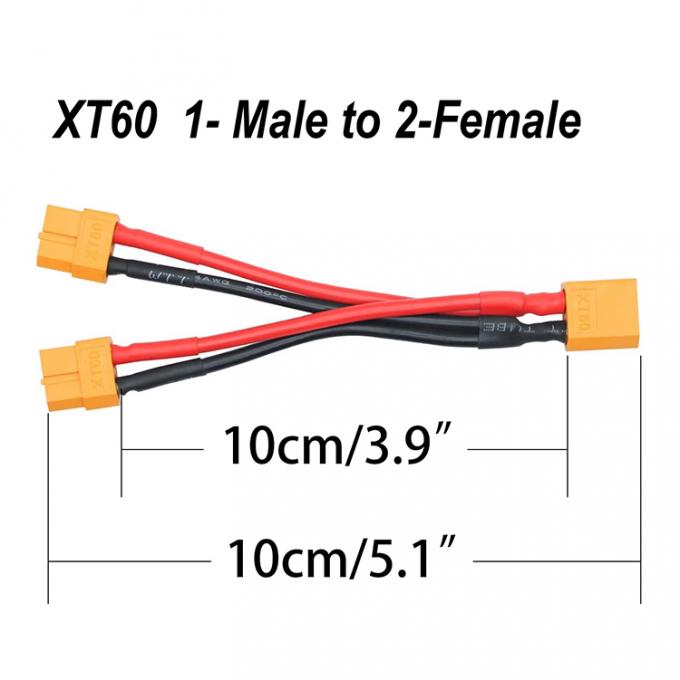 14AWG XT60 1 αρσενικό σε 2 θηλυκό Y splitter καλώδιο επέκτασης για μπαταρία RC Lipo 1