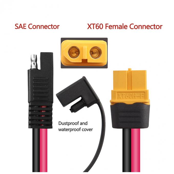 12AWG SAE έως XT60 Δικτυακό καλώδιο επέκτασης προσαρμοστή συνδετήρα για ηλιακό σταθμό παραγωγής ηλεκτρικής ενέργειας 1