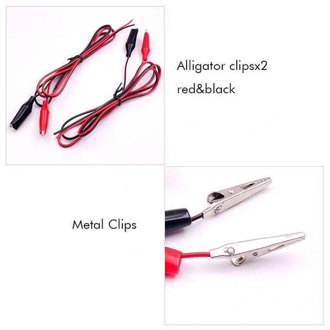 12v Μαύρο Κόκκινο Ηλεκτρικό Δοκιμή οδηγεί Jumper Wire Αλιγάτορα Αλιγάτορα Clips καλώδιο 1
