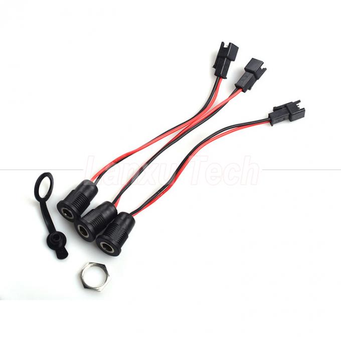 DC 022 5.5x2.1mm 5.5x2.5mm Γυναικεία πρίζα πριονισμένη στο JST SM 2 Pin Connector Cable 3