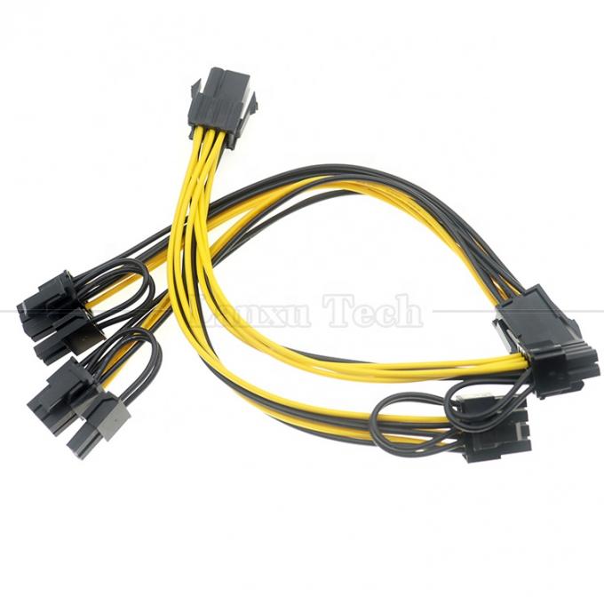 18AWG Pure Cooper Splitter 6 PIN θηλυκό σε διπλό 8 PIN 6+2 αρσενικό καλώδιο PCI Express PCIe για κάρτες γραφικών GPU 5