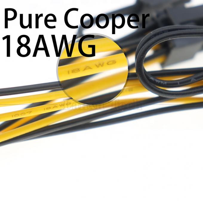 18AWG Pure Cooper Splitter 6 PIN θηλυκό σε διπλό 8 PIN 6+2 αρσενικό καλώδιο PCI Express PCIe για κάρτες γραφικών GPU 2