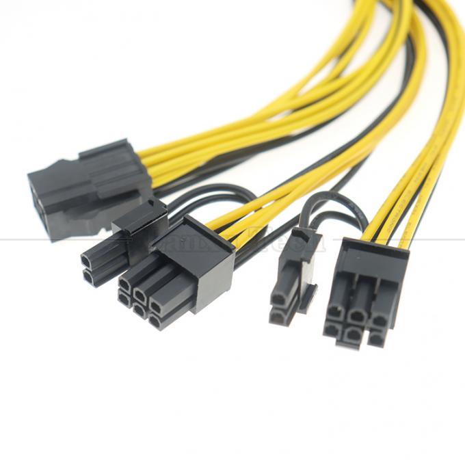 18AWG Pure Cooper Splitter 6 PIN θηλυκό σε διπλό 8 PIN 6+2 αρσενικό καλώδιο PCI Express PCIe για κάρτες γραφικών GPU 4