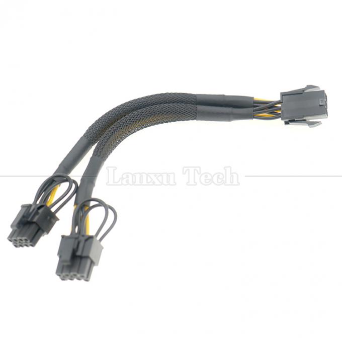 18AWG Pure Cooper Y Splitter 6 Pin σε διπλό 8 Pin 6+2 PCI Express Power Adapter επέκταση καλώδιο PCIe για GPU 6