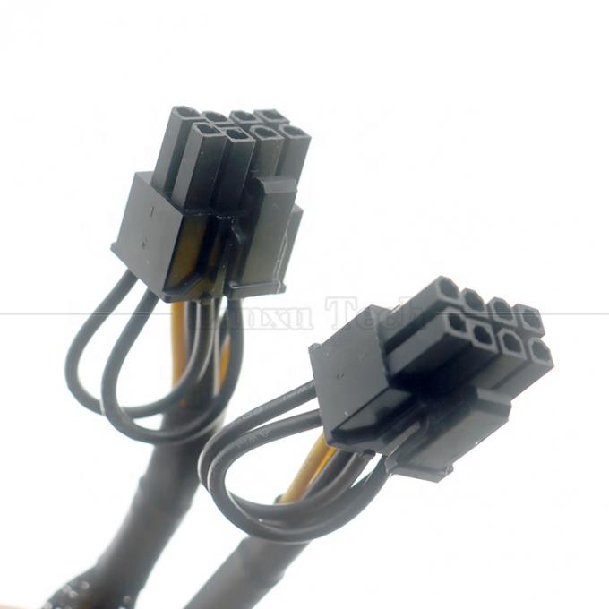 18AWG Pure Cooper Y Splitter 6 Pin σε διπλό 8 Pin 6+2 PCI Express Power Adapter επέκταση καλώδιο PCIe για GPU 3