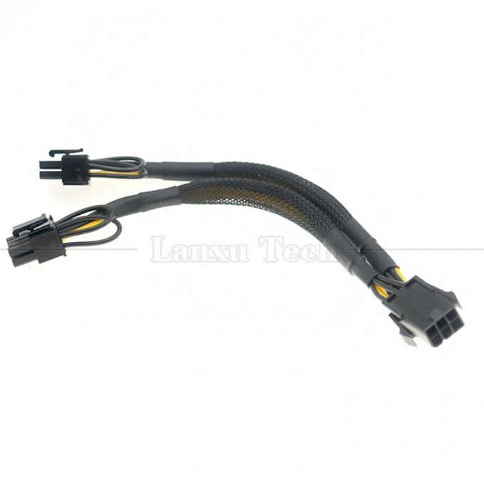 18AWG Pure Cooper Y Splitter 6 Pin σε διπλό 8 Pin 6+2 PCI Express Power Adapter επέκταση καλώδιο PCIe για GPU 5