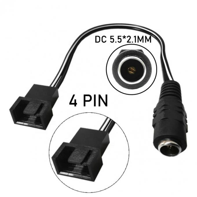 12V Δ.Σ. Γυναικεία Σύνδεση 3 4 Πιν PC Κεφάλαιο Φαν Power PWM Adapter Extension Cable 0