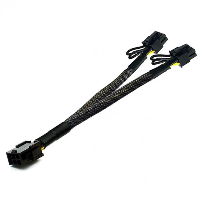 GPU 6 PIN Γυναίκα σε διπλή 8 PIN Άντρας 18AWG PCI Express Μητρική Πίνακα Ηλεκτρική τροφοδοσία Αναπροσαρμοστής PCIe Riser 3.0 Καλώδιο επέκτασης 1