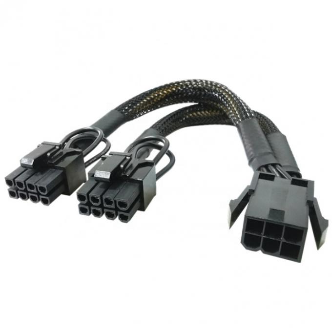 GPU 6 PIN Γυναίκα σε διπλή 8 PIN Άντρας 18AWG PCI Express Μητρική Πίνακα Ηλεκτρική τροφοδοσία Αναπροσαρμοστής PCIe Riser 3.0 Καλώδιο επέκτασης 0