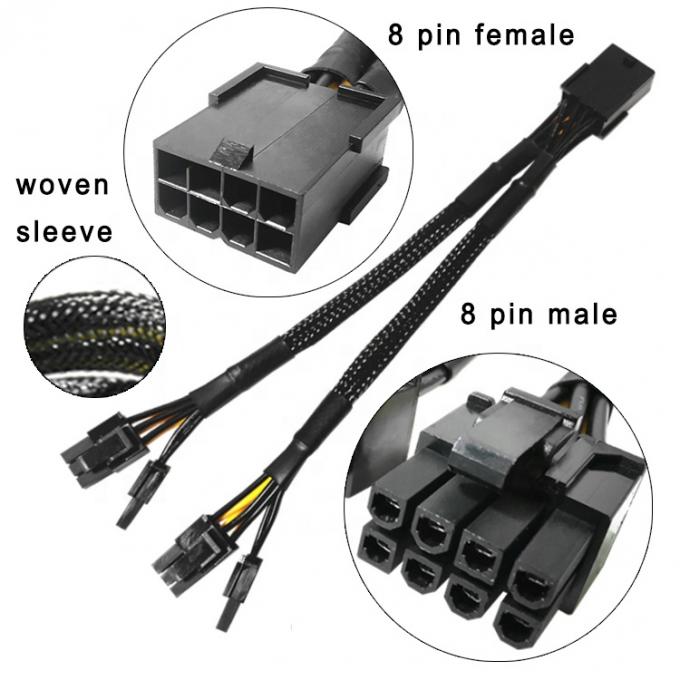 Τυφαντό μανίκι PCIe 8 Pin Γυναίκα σε διπλό 8 Pin Άντρας PCI Express γραφικά κάρτα βίντεο GPU καλώδιο προσαρμογέα ισχύος 0