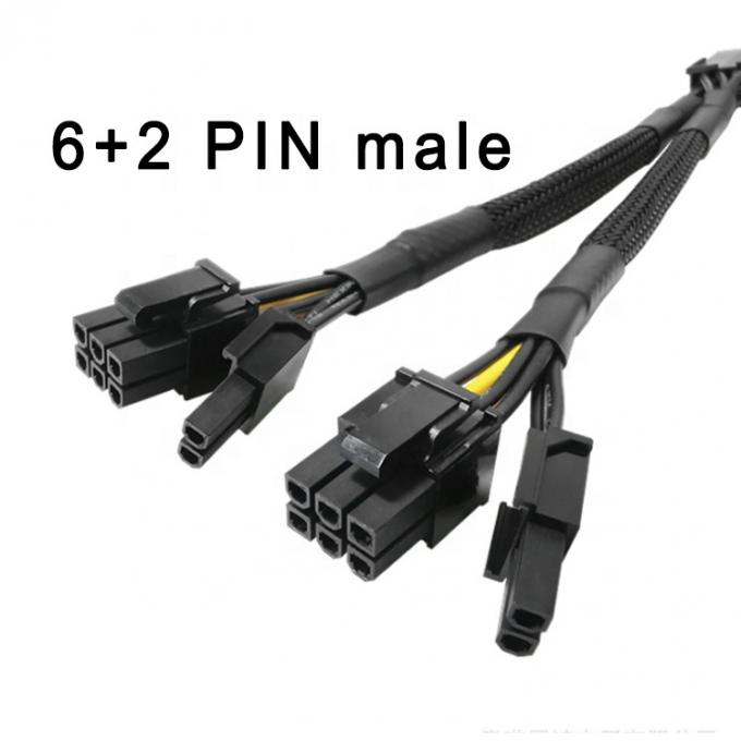 Τυφαντό μανίκι PCIe 8 Pin Γυναίκα σε διπλό 8 Pin Άντρας PCI Express γραφικά κάρτα βίντεο GPU καλώδιο προσαρμογέα ισχύος 1
