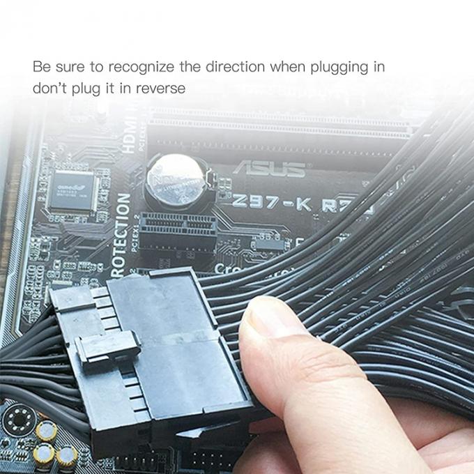 PSU 24 PIN θηλυκό σε διπλό 20 4 24 PIN αρσενικό ATX εξορυκτικής μητρικής πλακέτας καλώδιο επέκτασης 3