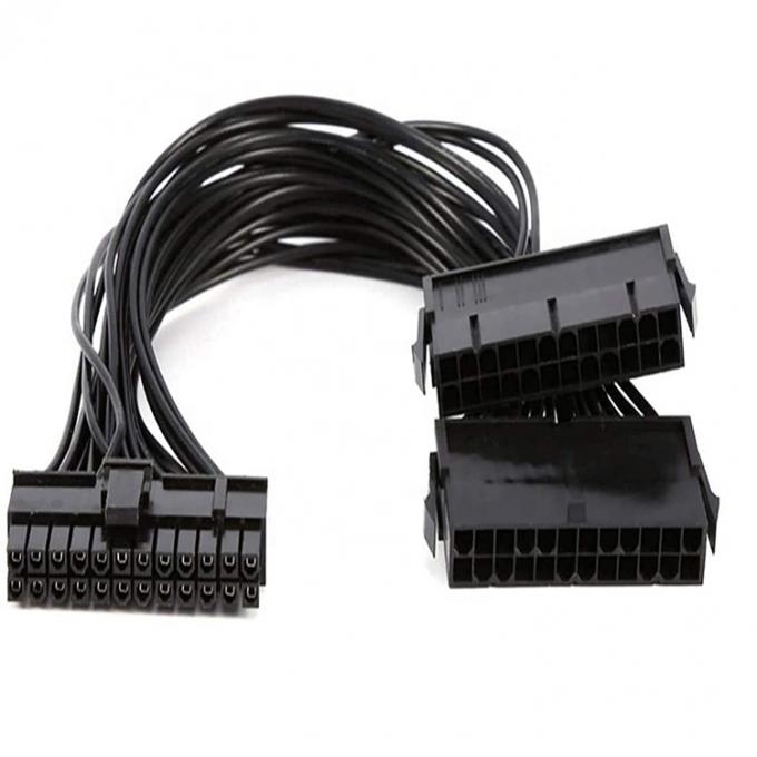 PSU 24 PIN θηλυκό σε διπλό 20 4 24 PIN αρσενικό ATX εξορυκτικής μητρικής πλακέτας καλώδιο επέκτασης 1