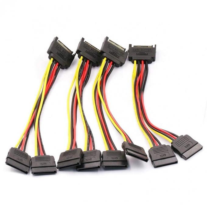 Άντρας σε θηλυκό δεδομένα Sata 15 Pin Power Y Splitter Cable για υπολογιστή HDD SSD PC Case 5