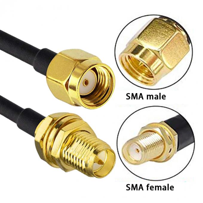 Προσαρμοσμένα RG 174 SMA αρσενικό προς SMA θηλυκό σύνολο Jumper RF Adapter Connectors Coaxial Cables 6