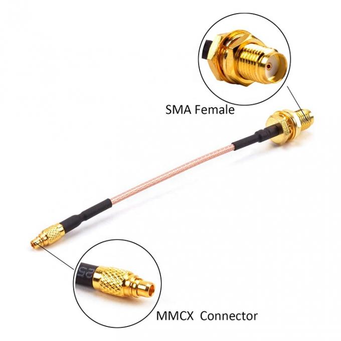 RG316 Pigtail SMA θηλυκό προς ευθεία MMCX αρσενικό ραδιοσυχνοποιημένο ραδιοσυχνοποιημένο συσσωρευτικό καλώδιο επέκτασης κεραία 1