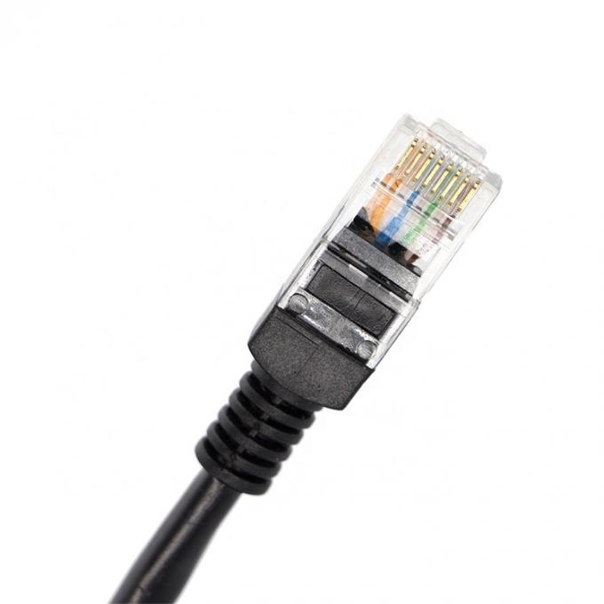 Προσαρμοσμένο καλώδιο επέκτασης 6FT Screw Locking Stud Network Ethernet Female Socket RJ45 Panel Mount 6