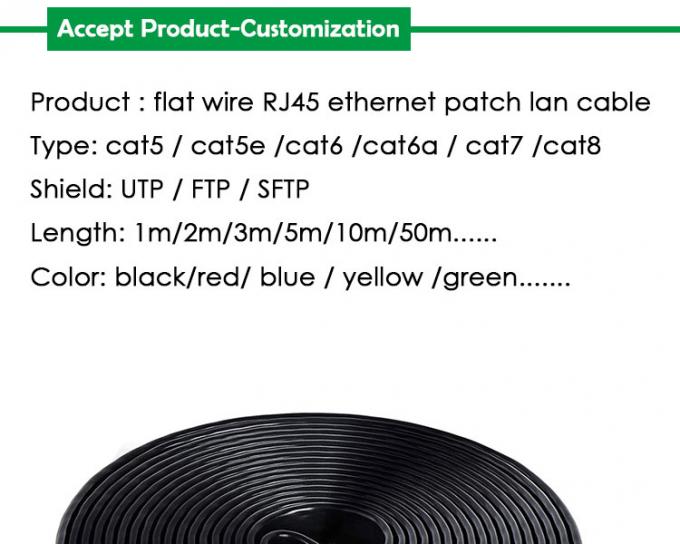 1M 3M 5M 10M UTP FTP Shield Cat5 Cat5e Cat6 Ca6a Cat7 RJ45 Επίπεδο καλώδιο Ethernet Patch 0
