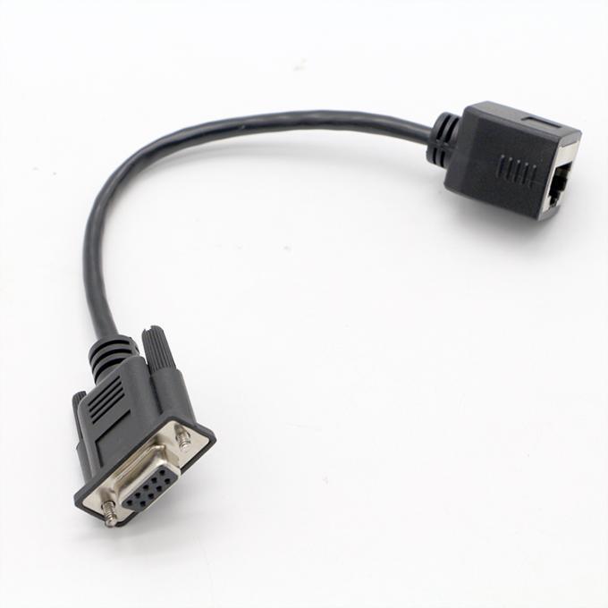 DB9 θηλυκό RS232 σειριακό σε RJ45 θηλυκό καλώδιο πρίζας 4