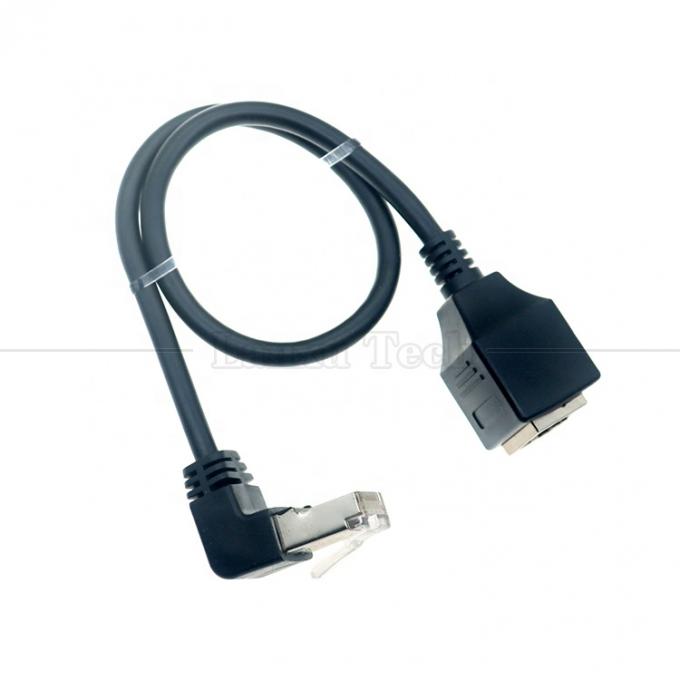 90 μοίρες γωνία RJ45 αρσενικό προς RJ45 θηλυκό Socket Cat5e Ethernet Lan καλώδιο 3