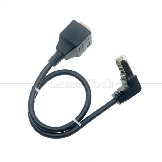 Cat5e Πάνω κάτω Αριστερή δεξιά γωνία RJ45 αρσενικό προς RJ45 θηλυκό Socket Panel Mount Ethernet Cable 0