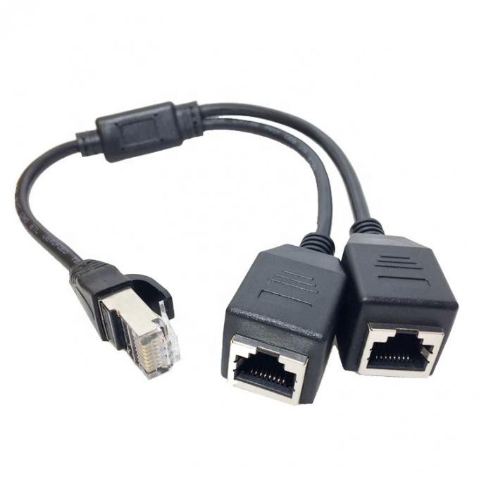 1 αρσενικό σε 2 θηλυκά τρόποι Socket Port RJ45 διεπαφή Cat5 Lan Network Ethernet Splitter Y Adapter Cable 0