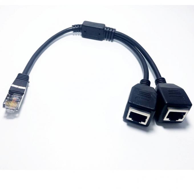 1 αρσενικό σε 2 θηλυκά τρόποι Socket Port RJ45 διεπαφή Cat5 Lan Network Ethernet Splitter Y Adapter Cable 2