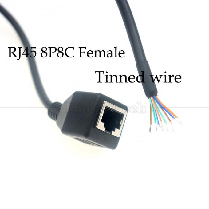 Γυναικεία RJ45 Jack Socket για να ανοίξετε κασσίτερα Soldering 8 καλώδια Bare End Pigtail Ethernet Network Patch Lan Cable 1