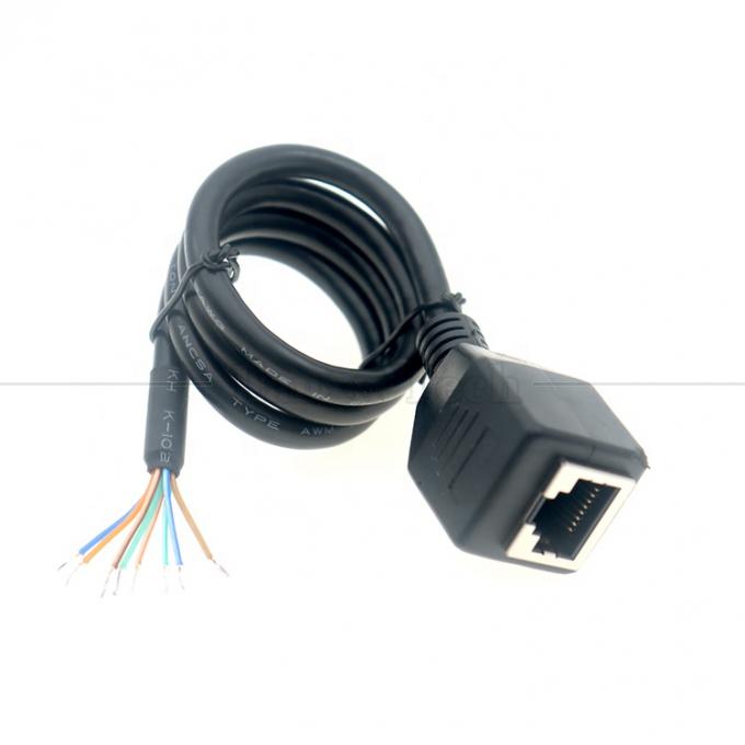 Γυναικεία RJ45 Jack Socket για να ανοίξετε κασσίτερα Soldering 8 καλώδια Bare End Pigtail Ethernet Network Patch Lan Cable 0