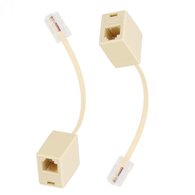 Ethernet RJ45 8P8C αρσενικό προς τηλέφωνο RJ11 4P4C θηλυκό Socket ADSL Connector Converter 1