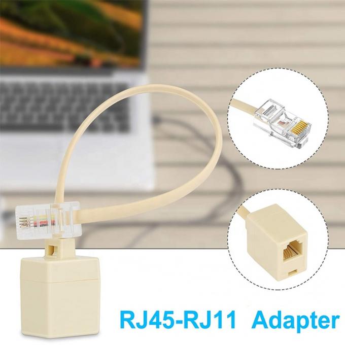 Ethernet RJ45 8P8C αρσενικό προς τηλέφωνο RJ11 4P4C θηλυκό Socket ADSL Connector Converter 6