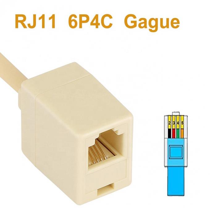 Ethernet RJ45 8P8C αρσενικό προς τηλέφωνο RJ11 4P4C θηλυκό Socket ADSL Connector Converter 3