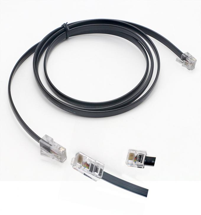 Προσαρμοσμένο μαύρο καλώδιο RJ45 8P8C σε DSL RJ11 6P4C 0