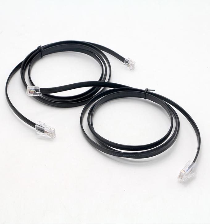 Προσαρμοσμένο μαύρο καλώδιο RJ45 8P8C σε DSL RJ11 6P4C 4