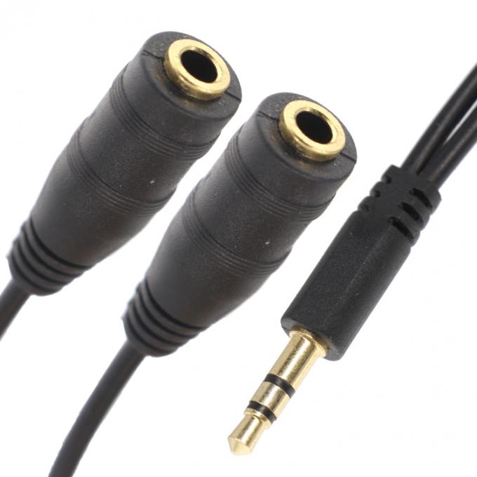 1 Άντρας προς 2 Γυναίκες 3.5mm Στερεο Jack ακουστικά Ακουστικό Y καλώδιο διαίρεσης 0