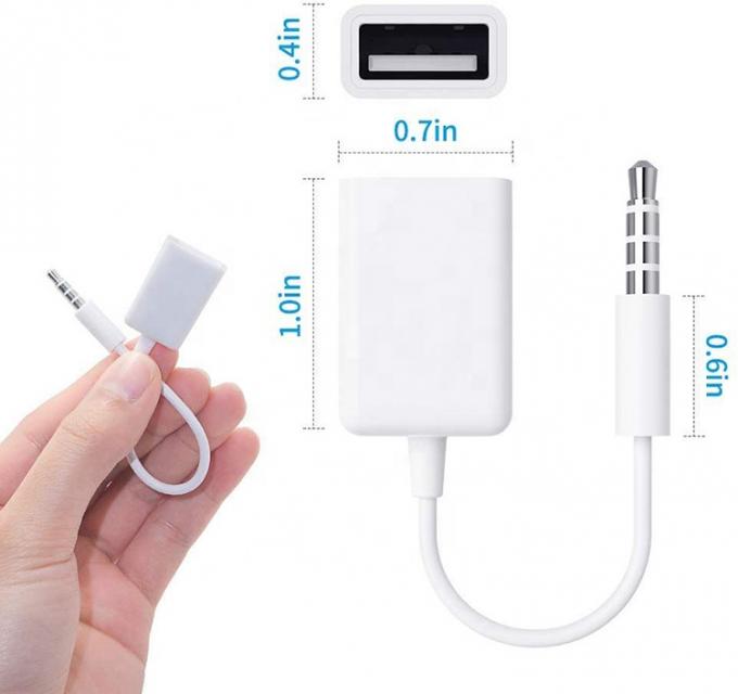 USB 2.0 θηλυκό σε 3,5mm Jack 3 πόλους AUX μετατροπέας προσαρμογέα για ομιλητή αυτοκινήτου 3