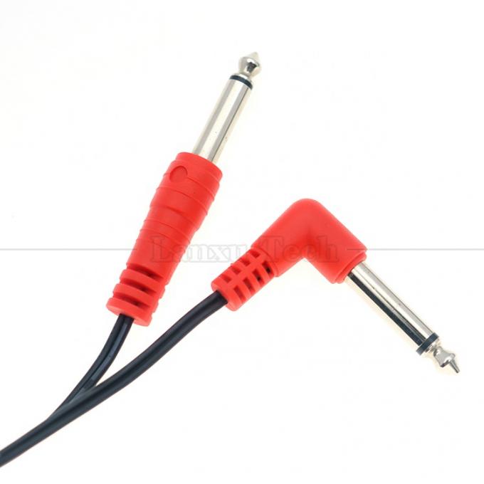90 μοίρες δεξιά γωνία προς ευθεία 6.35mm TS Jack Στερεοφωνικό καλώδιο για Gui tar pedal 3