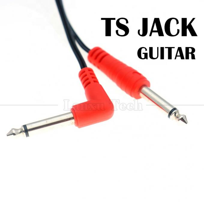 90 μοίρες δεξιά γωνία προς ευθεία 6.35mm TS Jack Στερεοφωνικό καλώδιο για Gui tar pedal 1