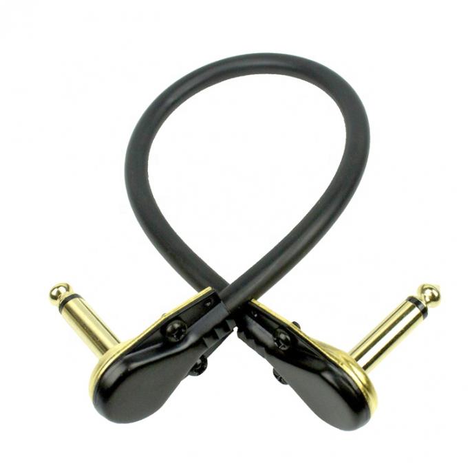 1/4 ίντσες Χρυσή δεξιά γωνία Mono TS Jack Instrument Cord Guitar Patch Cable 2